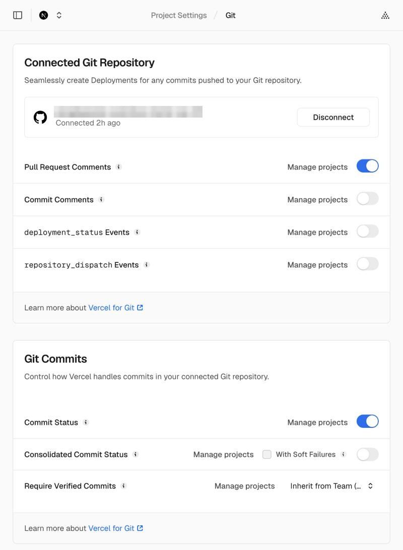 Connected Git Repository，Pull Request Comments 開啟